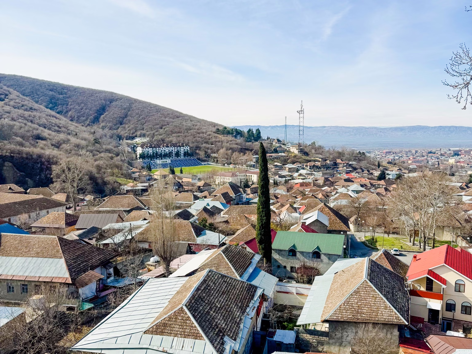 シェキの石造りの街並み